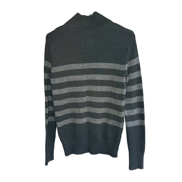 American Eagle Men's 3/4 Zip Sweater Black Gray XS - Picture 2 of 3